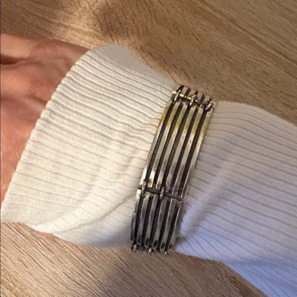 Vintage Link Bracelet Silver 925 Sterling Geometric Modernist Minimalist Wide